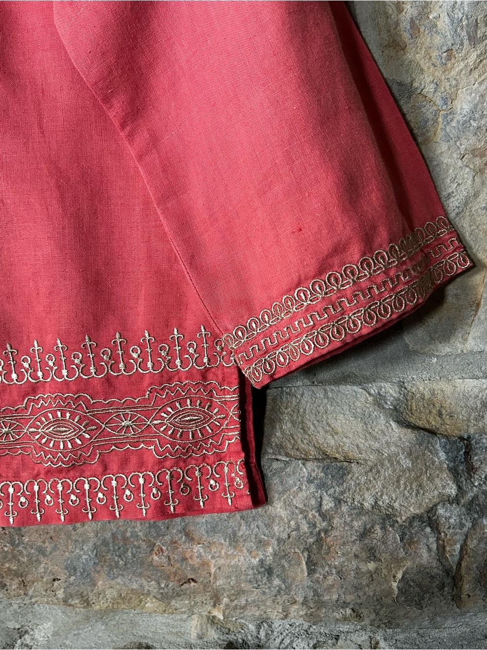 Rori Ann Linen Cotton Coral Top - Picture 5 of 8